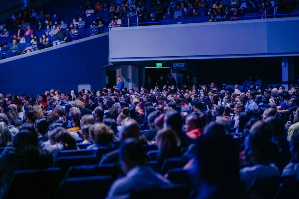 Crowd sitting in an event
