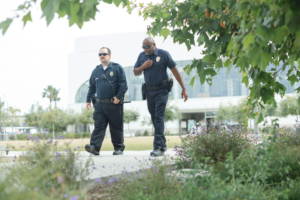 two security guards on duty