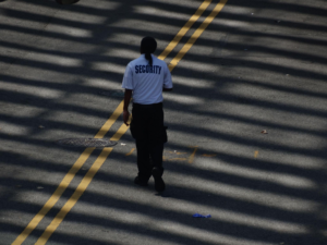 security personnel out on the street